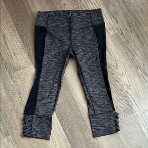 Gray and Black Capri length Leggings